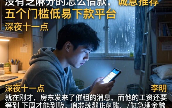 没有芝麻分的怎么借款，诚意推荐五个门槛低易下款平台