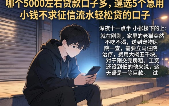 哪个5000左右贷款口子多,遴选5个急用小钱不求征信流水轻松贷的口子
