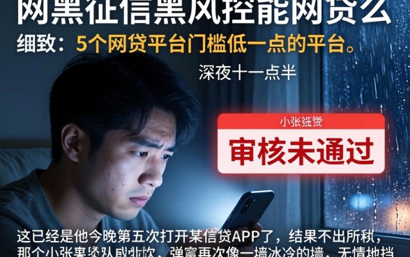 网黑征信黑风控能网贷么，细致阐述5个网贷平台门槛低一点的平台