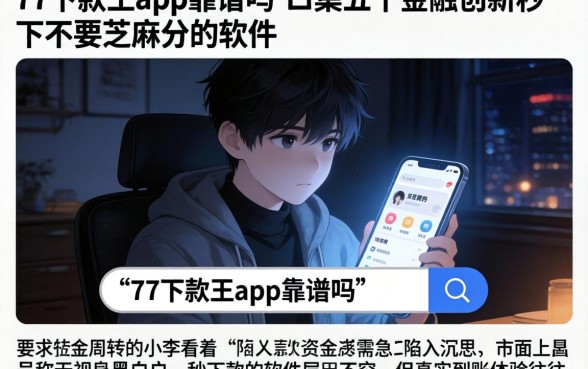 77下款王app靠谱吗，归集五个金融创新秒下不要芝麻分的软件