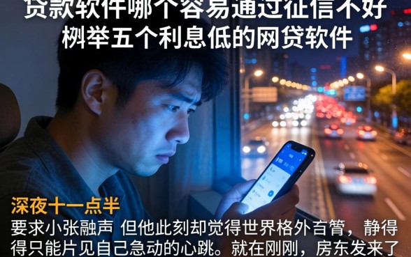 贷款软件哪个容易通过征信不好，枚举五个利息低的网贷软件