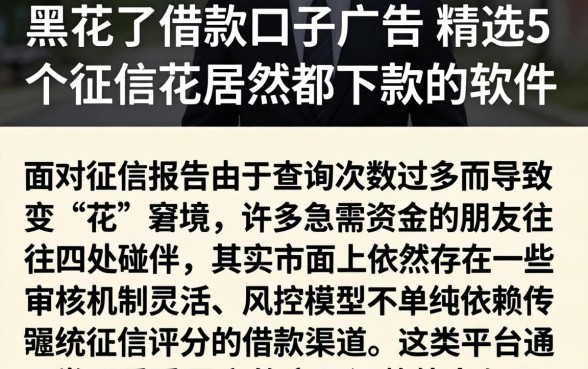 黑花了借款口子广告，精选5个征信花居然都下款的软件