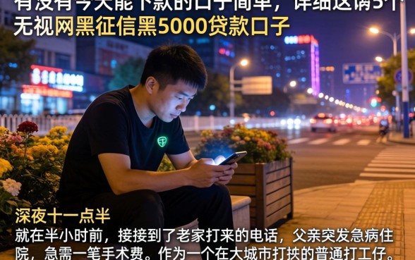 有没有今天能下款的口子简单，详细阐述5个无视网黑征信黑5000贷款口子