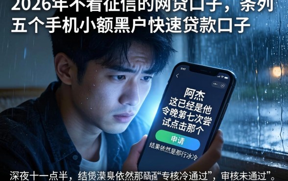 2026年不看征信的网贷口子，条列五个手机小额黑户快速贷款口子