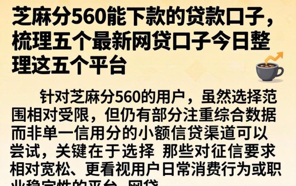 芝麻分560能下款的贷款口子，梳理五个最新网贷口子今日整理这五个平台