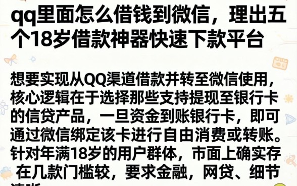 qq里面怎么借钱到微信,理出五个18岁借款神器快速下款平台