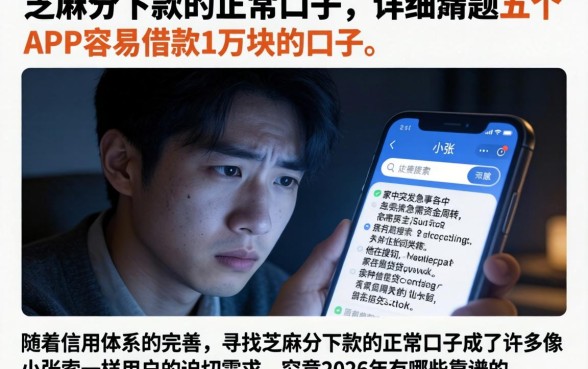 芝麻分下款的正常口子，详细阐述五个APP容易借款1万块的口子