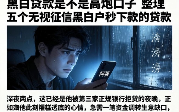 黑白贷款是不是高炮口子，整理五个无视征信黑白户秒下款的贷款