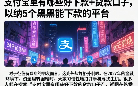 支付宝里有哪些好下款的贷款口子，归纳5个黑户能下款的平台