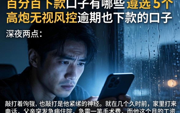 百分百下款口子有哪些，遴选5个高炮无视风控逾期也下款的口子