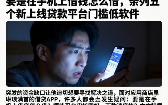 要是在手机上借钱怎么借，条列五个新上线贷款平台门槛低软件