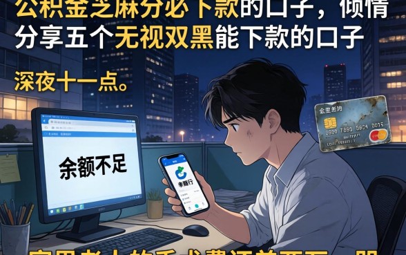 公积金芝麻分必下款的口子,倾情分享五个无视双黑能下款的口子