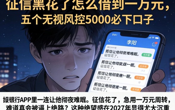 征信黑花了怎么借到一万元，概括五个无视风控5000必下口子