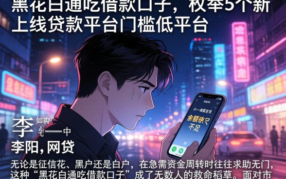 黑花白通吃借款口子，枚举5个新上线贷款平台门槛低平台