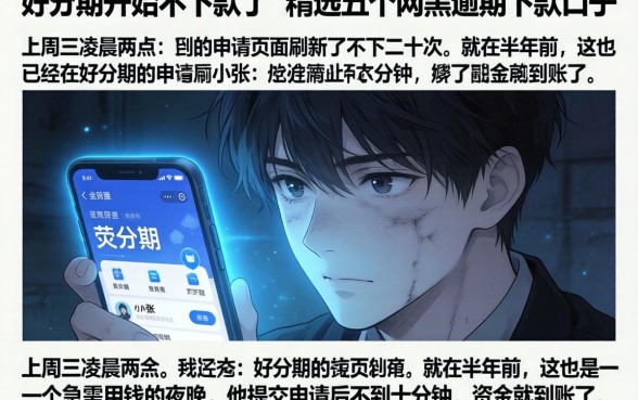 好分期开始不下款了，精选五个网黑逾期下款口子