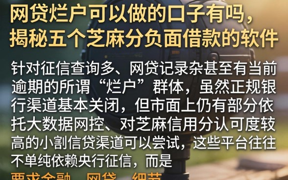 网贷烂户可以做的口子有吗，揭秘五个芝麻分负面借款的软件