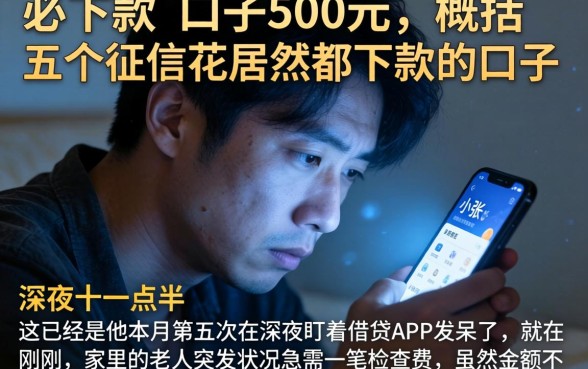 必下款的口子500元，概括五个征信花居然都下款的口子