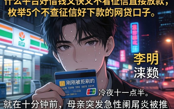 什么平台好借钱又快又不看征信直接放款，枚举5个不查征信好下款的网贷口子