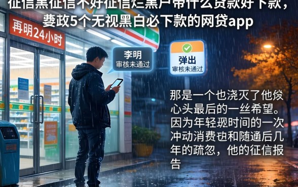 征信黑征信不好征信烂黑户带什么贷款好下款，规整5个无视黑白必下款的网贷app