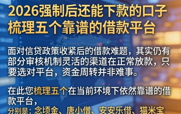 2026强制后还能下款的口子，梳理五个靠谱的借款平台