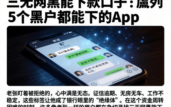 三无网黑能下款的口子，胪列5个黑户都能下的app
