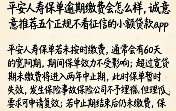 平安人寿保单逾期缴费会怎么样，诚意推荐五个正规不看征信的小额贷款app
