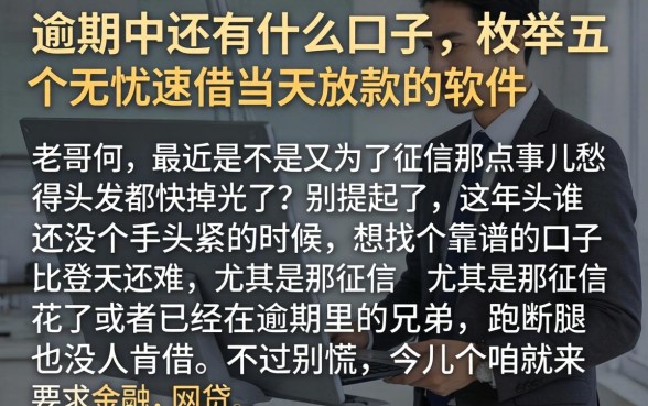 逾期中还有什么口子，枚举五个无忧速借当天放款的软件