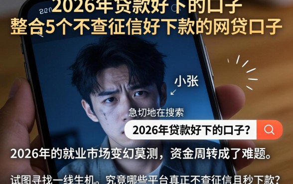 2026年贷款好下的口子,整合5个不查征信好下款的网贷口子