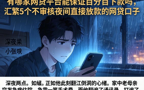 有哪家网贷平台能保证百分百下款吗，汇整5个不审核夜间直接放款的网贷口子