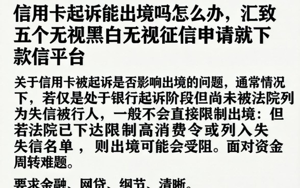 信用卡起诉能出境吗怎么办,汇整五个无视黑白无视征信申请就下款的平台
