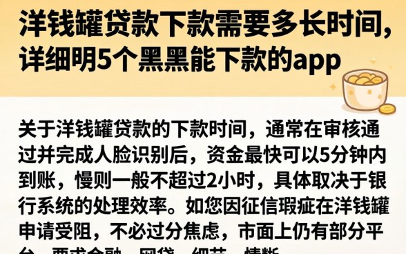 洋钱罐贷款下款需要多长时间，详尽说明5个黑户能下款的app