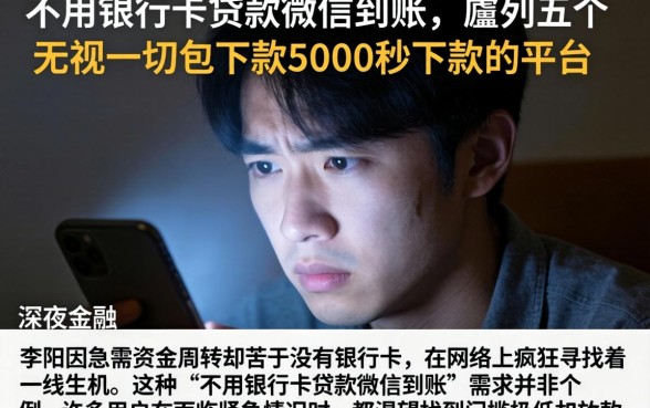 不用银行卡贷款微信到账，胪列五个无视一切包下款5000秒下款的平台