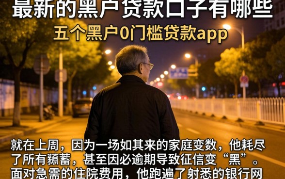 最新的黑户贷款口子有哪些，条列五个黑户0门槛贷款app