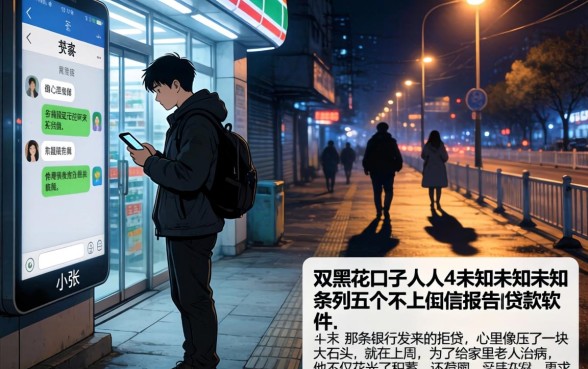双黑花口子人人4未知未知未知,条列五个不上征信报告的贷款软件