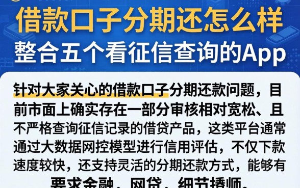 借款口子分期还怎么样,整合五个不看征信查询的app