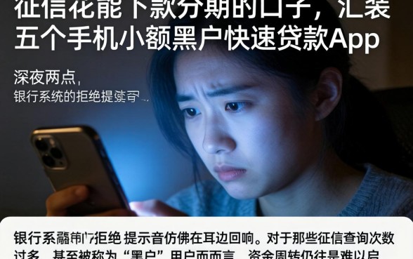 征信花能下款分期的口子，汇整五个手机小额黑户快速贷款app