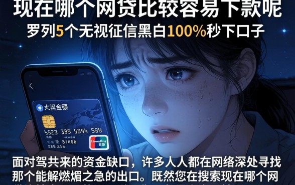 现在哪个网贷比较容易下款呢,罗列5个无视征信黑白100%秒下口子