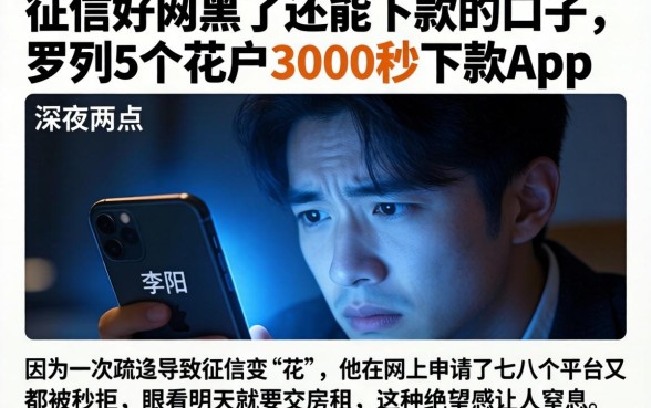 征信好网黑了还能下款的口子，罗列5个花户3000秒下款app