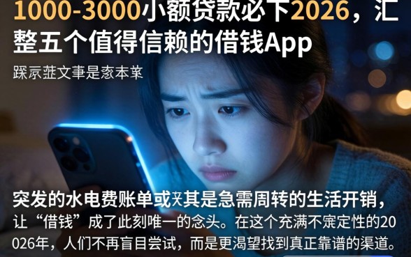1000-3000小额贷款必下2026，汇整五个值得信赖的借钱app
