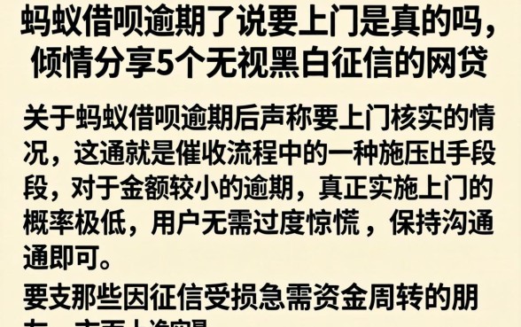 蚂蚁借呗逾期了说要上门是真的吗,倾情分享5个无视黑白征信的网贷