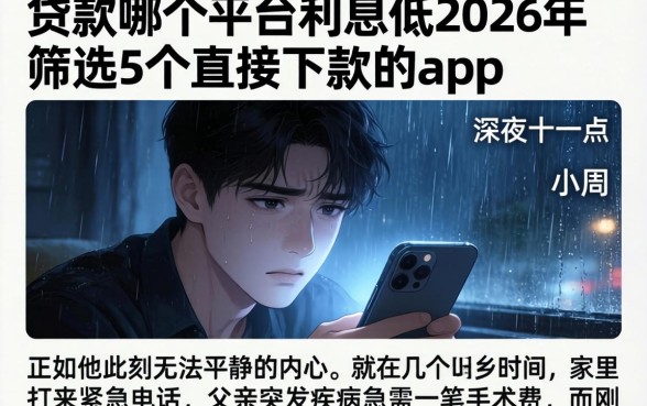 贷款哪个平台利息低2026年，筛选5个直接下款的app