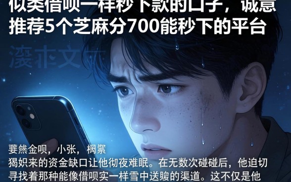 似类借呗一样秒下款的口子，诚意推荐5个芝麻分700能秒下的平台