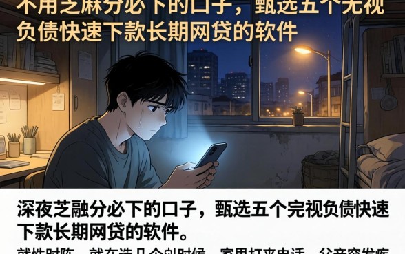 不用芝麻分必下的口子，甄选五个无视负债快速下款长期网贷的软件