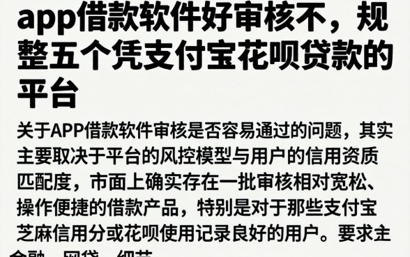 app借款软件好审核不，规整五个凭支付宝花呗贷款的平台