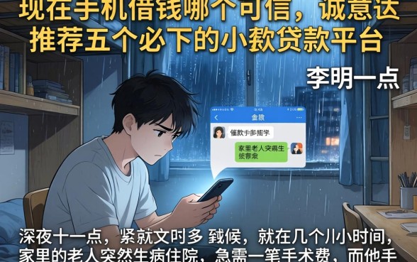 现在手机借钱哪个可信，诚意推荐五个必下的小额贷款平台