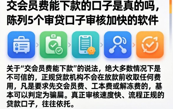 交会员费能下款的口子是真的吗，陈列5个审贷口子审核加快的软件
