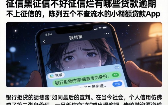 征信黑征信不好征信烂有哪些贷款逾期不上征信的，陈列五个不查流水的小额度贷款app