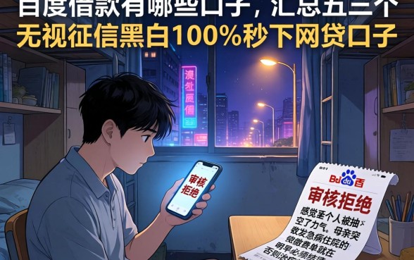 百度借款有哪些口子，汇总五个无视征信黑白100%秒下网贷口子