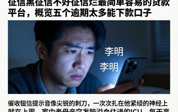 征信黑征信不好征信烂最简单容易的贷款平台，概览五个逾期太多能下款口子