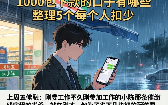 1000包下款的口子有哪些,整理5个每个人扣多少?